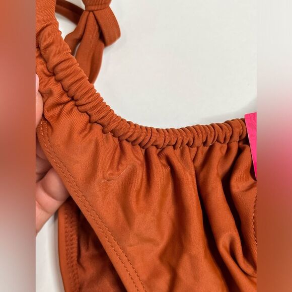 NWT Xhilaration Junior Girls Cheeky String Bikini Bottoms Size M Rust #242 - Picture 3 of 10